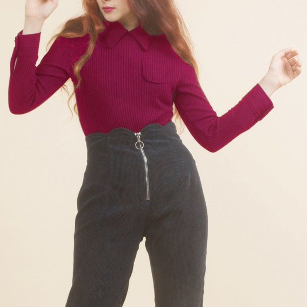 Samantha Pleet - Cafe Bodysuit - Magenta - S